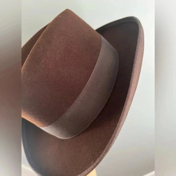 100 % Wool Designer Collection Fedora Godfather Brown Hat - Picture 3 of 10